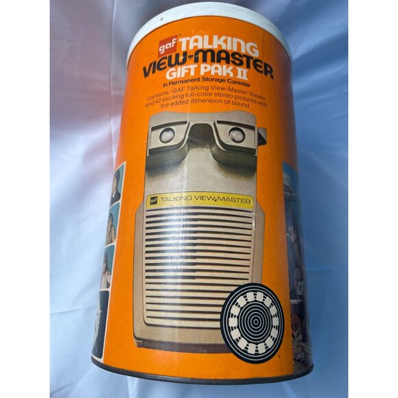 GAF Talking View-Master Gift Pak II W/Viewer & Reels In Canister-Rare Set 1970’s - Picture 10 of 10